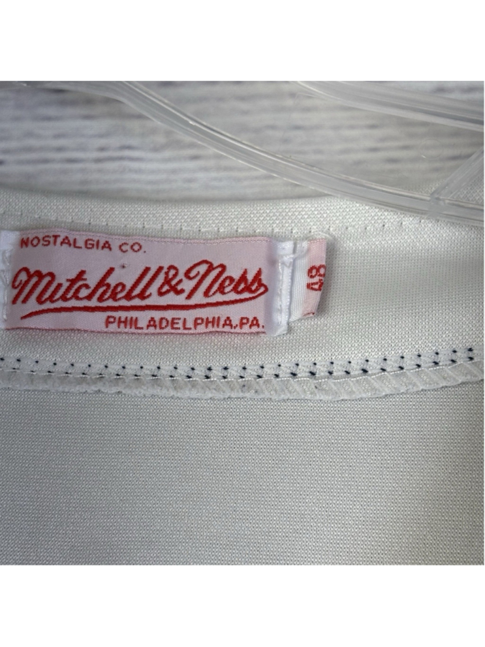 MITCHELL & NESS Hank Aaron 1963 Atlanta Braves Cooperstown Jersey Ivory Size 48 - Picture 5 of 9